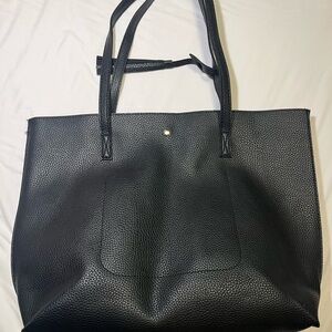 Black Textured Tote Bag